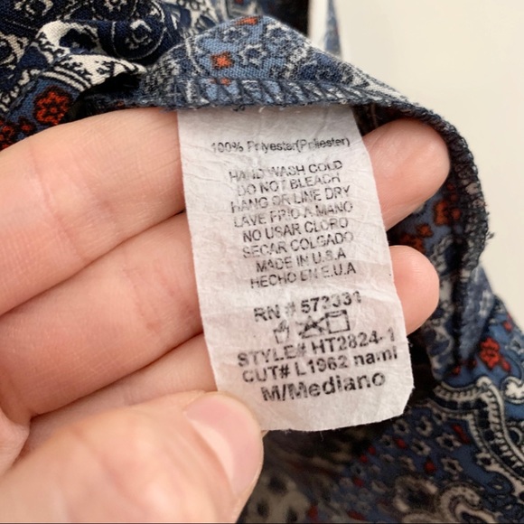 LE LIS Blue and White Short Sleeve Blouse - Picture 4 of 7